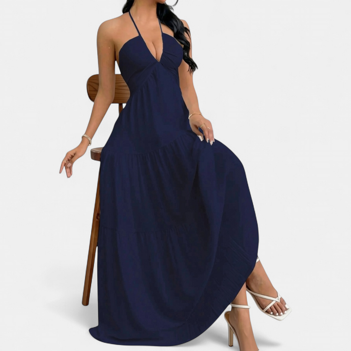 ZARA™ – Sexy Halter Tie-Back Maxi Dress