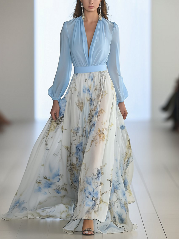 Abigail™ - Maxi Kjole med Strålende Blomsterprint