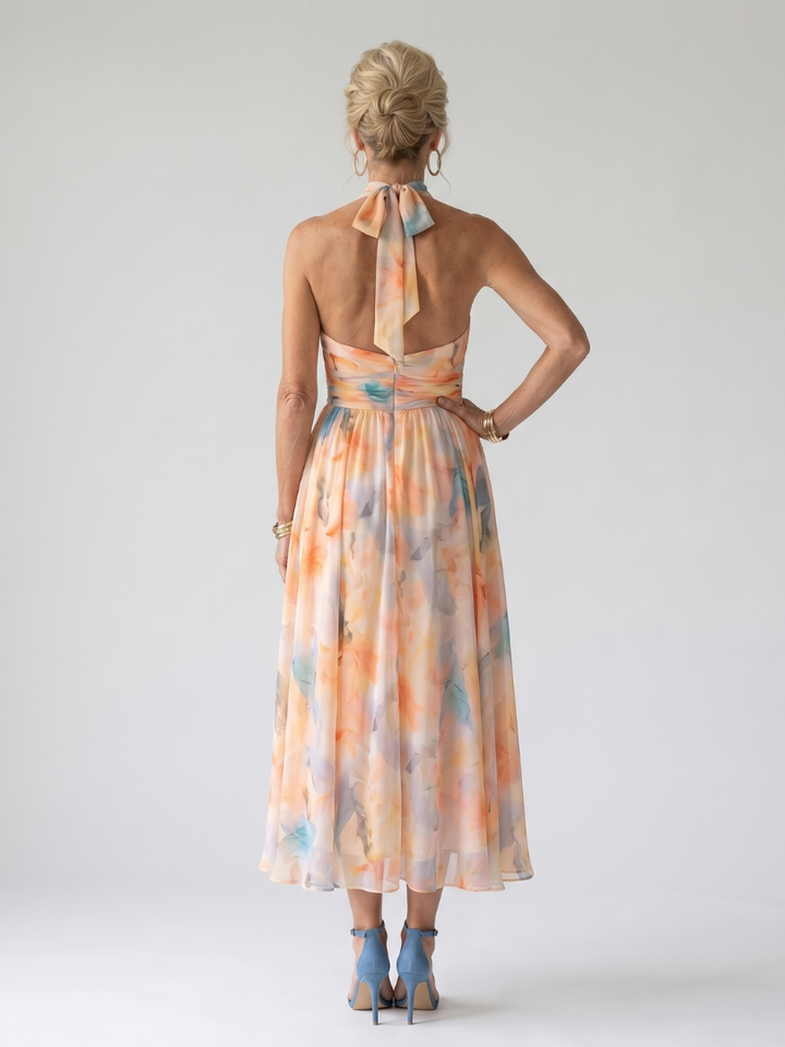 Elin | Blød Halter Midi Kjole
