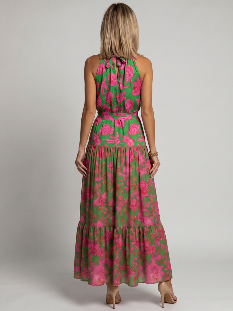 Rowen | Draperet Halter Midi Kjole