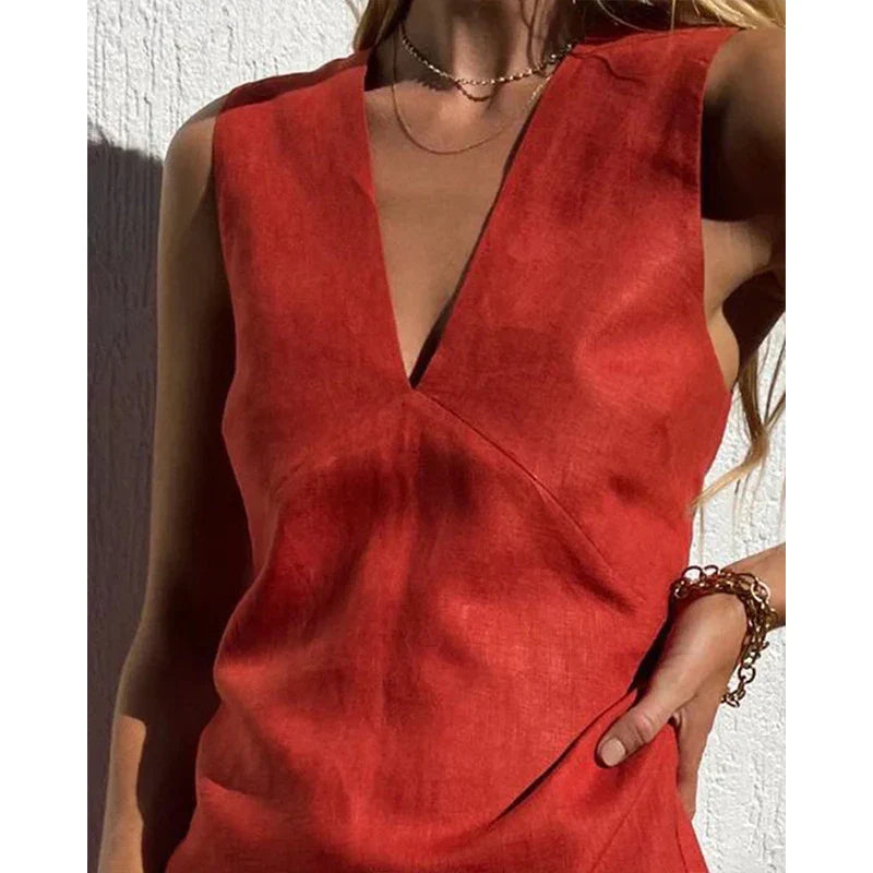 Darcie | Sleeveless V-Neck Mini Dress