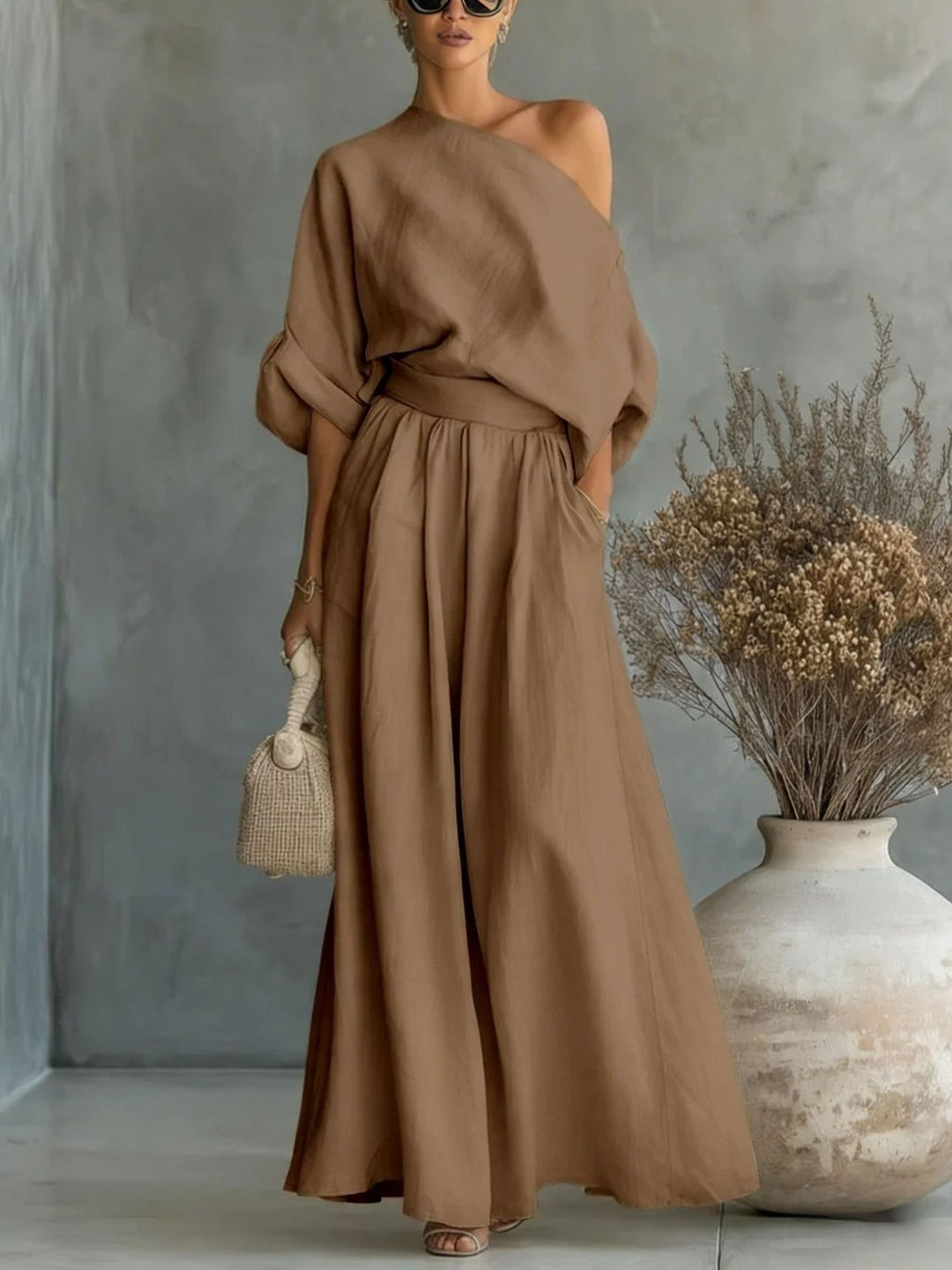 Sophia | One Shoulder Summer Maxi Set For Women