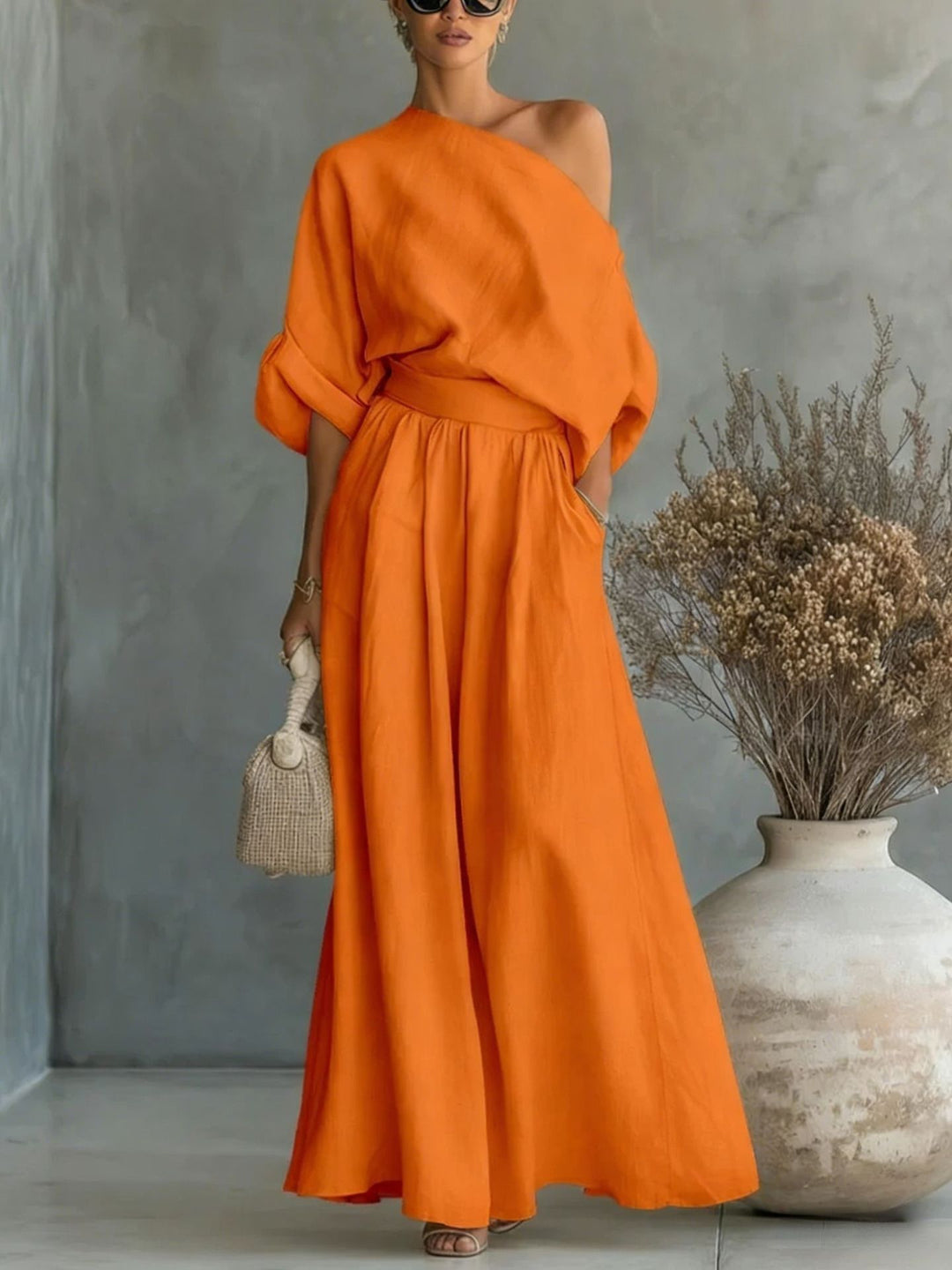 Sophia | One Shoulder Summer Maxi Set For Women