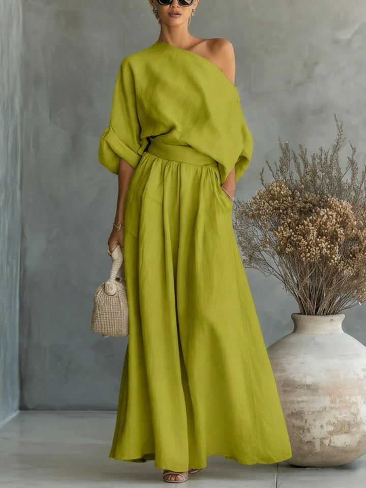 Sophia | One Shoulder Summer Maxi Set For Women