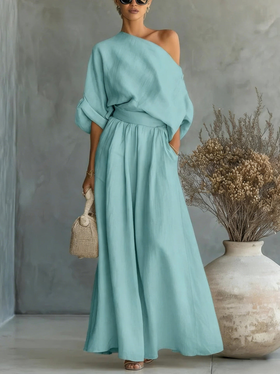 Sophia | One Shoulder Summer Maxi Set For Women
