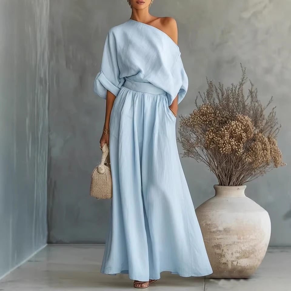 Sophia | One Shoulder Summer Maxi Set For Women
