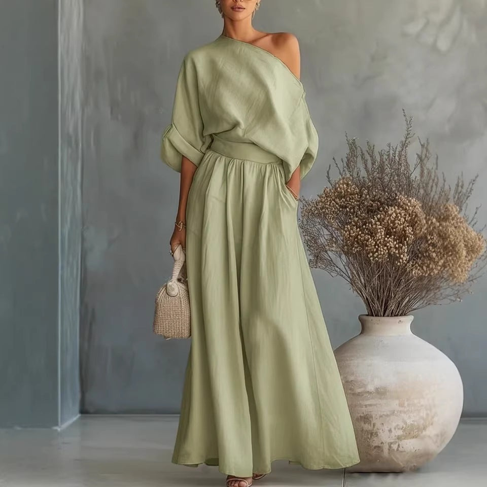 Sophia | One Shoulder Summer Maxi Set For Women