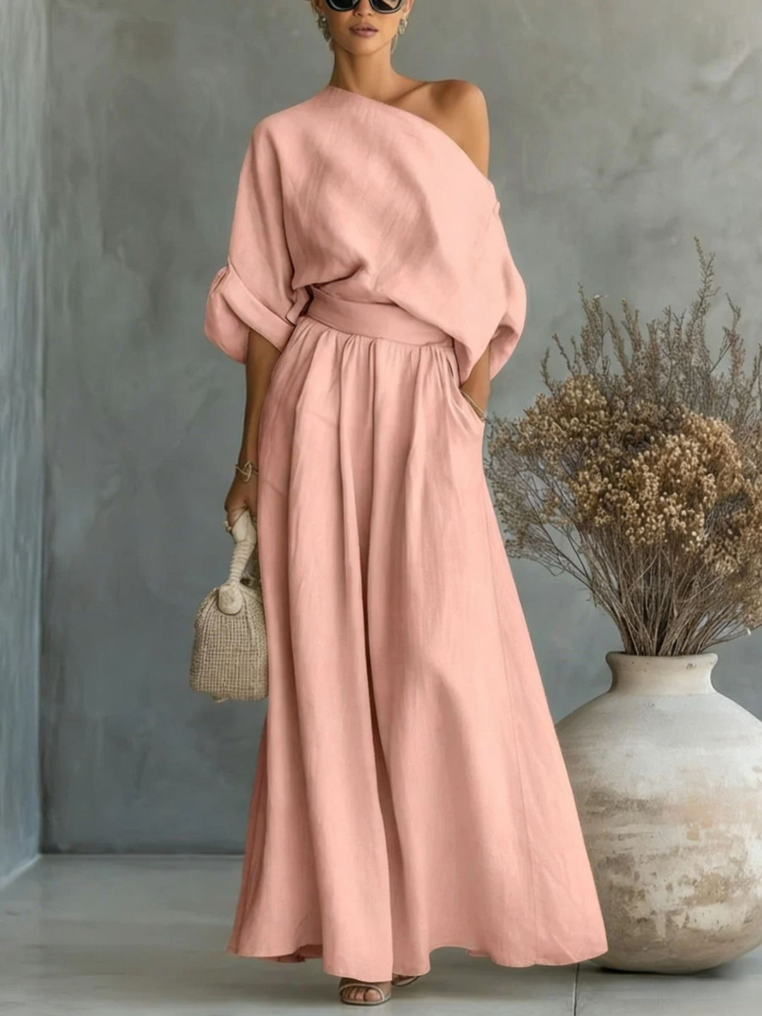 Sophia | One Shoulder Summer Maxi Set For Women