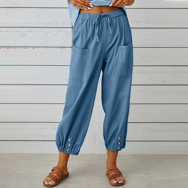 Lena™ | High Waist Relaxed Trousers
