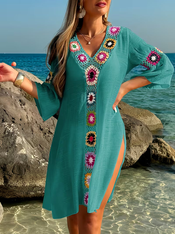 Marina | Flowing Cover-Up Dress with Crochet Details