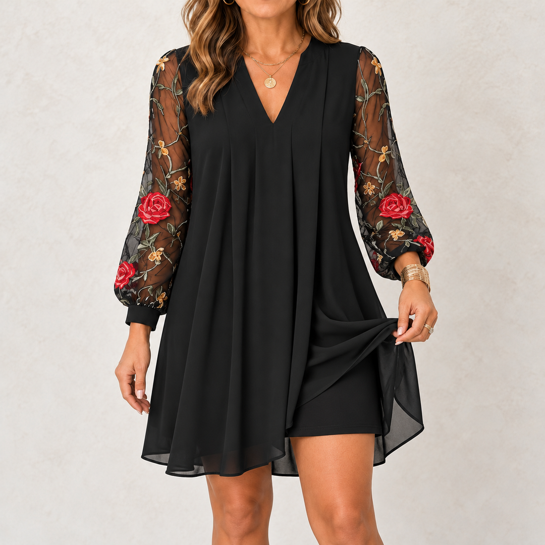 Camille | Elegant Floral Sleeve Dress