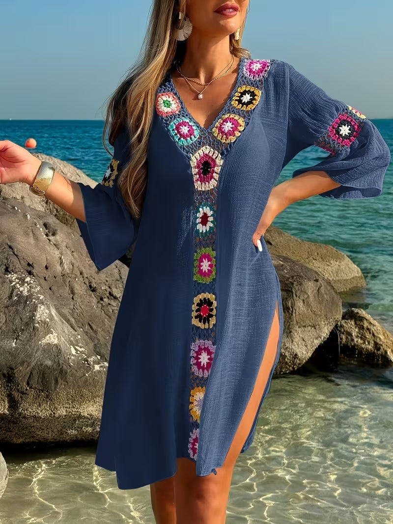 Marina | Flowing Cover-Up Dress with Crochet Details