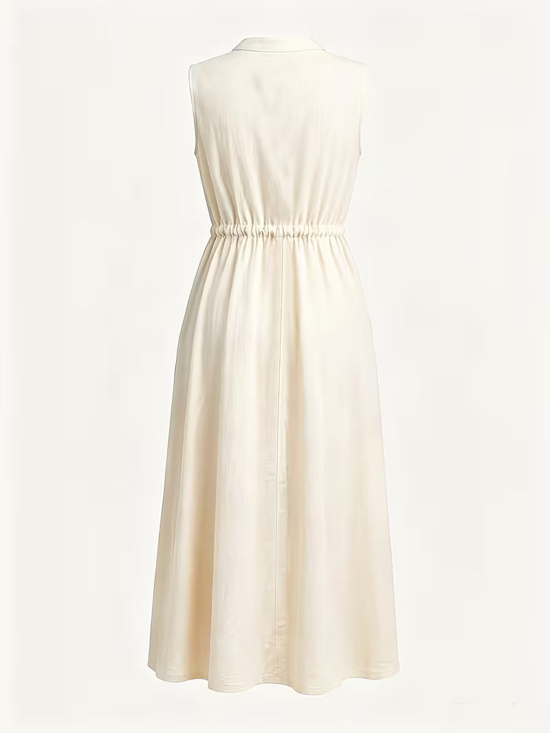 Matilda | Sleeveless Midi Dress with Tie Waist
