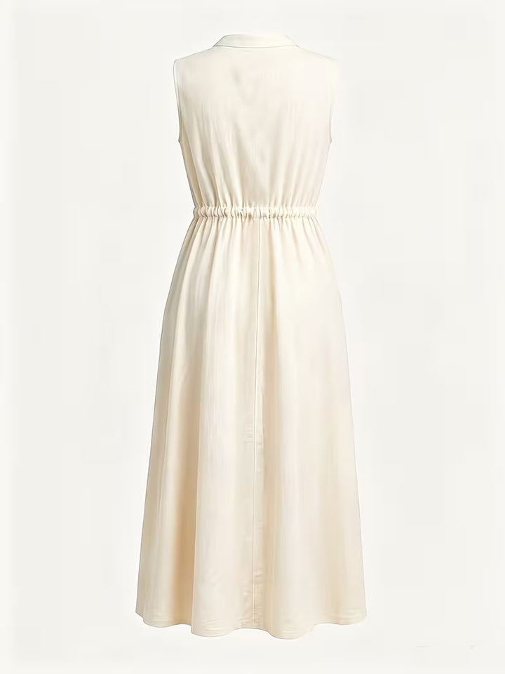 Matilda | Sleeveless Midi Dress with Tie Waist