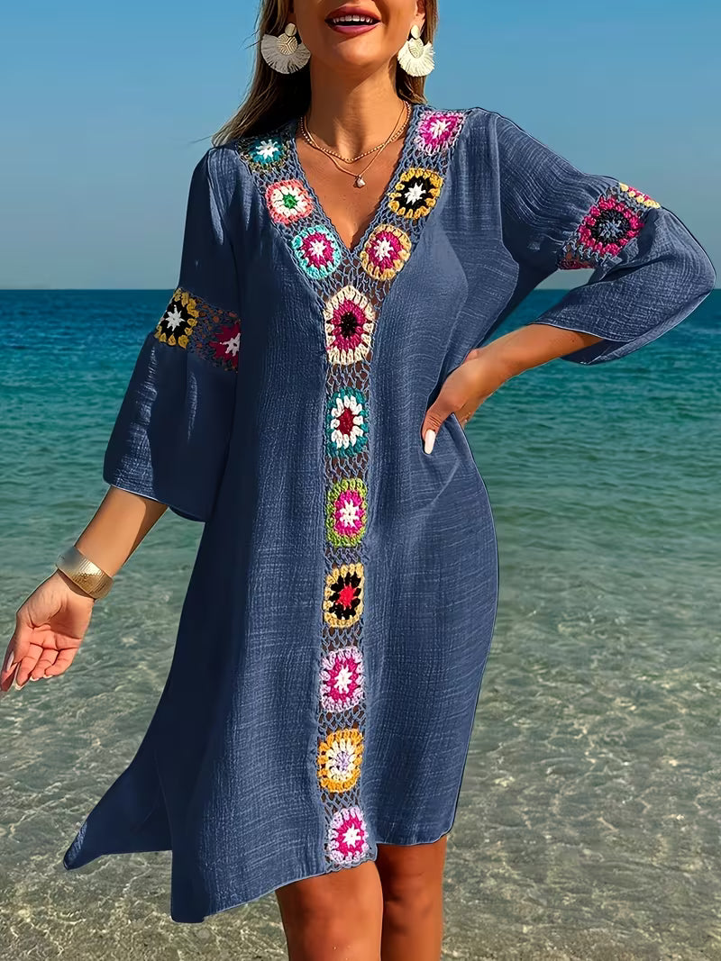 Marina | Flowing Cover-Up Dress with Crochet Details
