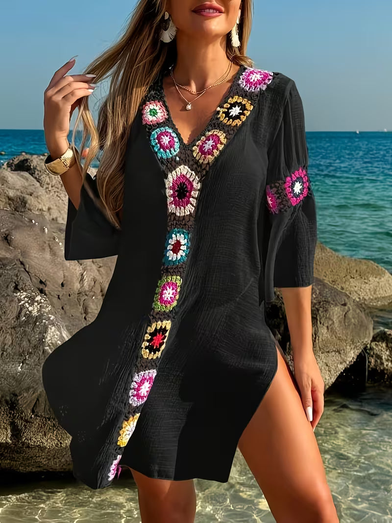 Marina | Flowing Cover-Up Dress with Crochet Details