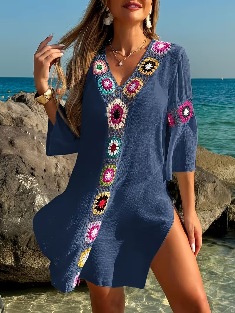 Marina | Flowing Cover-Up Dress with Crochet Details