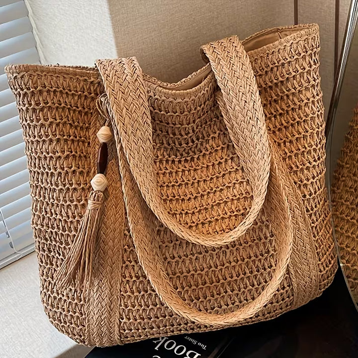Ivy | Large Tote Bag with Tassel Detail