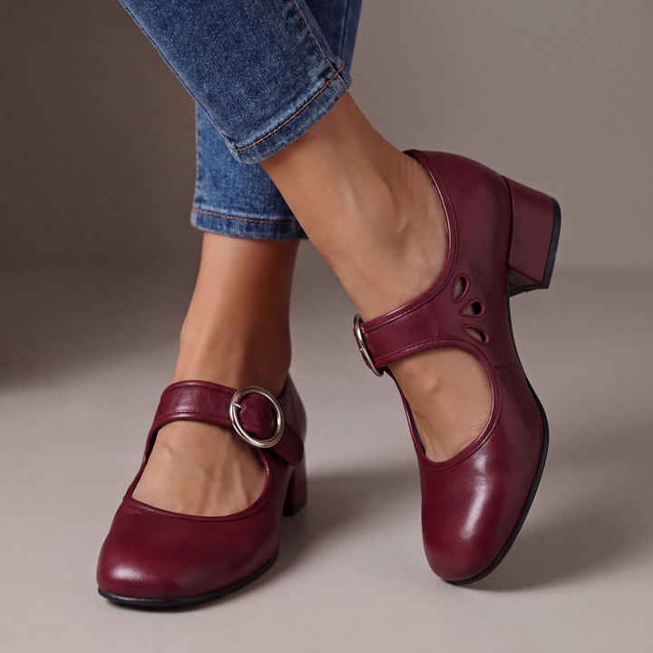 DELACROIX | Véronique Leather Heeled Mary Janes