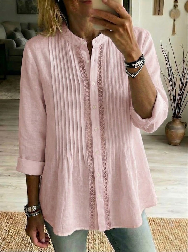 Casual Pleated Cotton Shirt