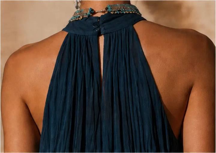 Paula | Halter/V-neck ombre maxi dress