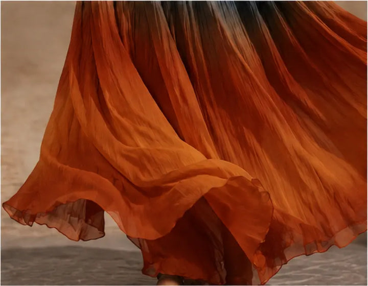 Paula | Halter/V-neck ombre maxi dress